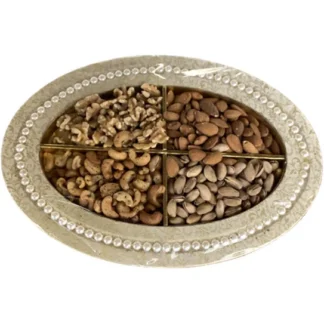 White Pearl Ovel Dry Fruit Tray